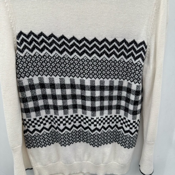 TALBOTS multi pattern womans cottagecore quiet luxury sophisticated sweater L - Picture 11 of 12